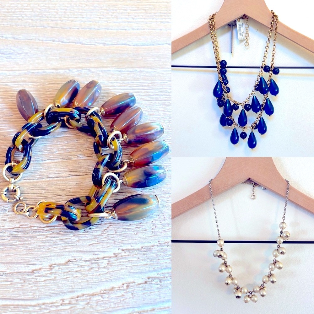 J. Crew Jewelry- 2 Necklaces and 1 Bracelet, New